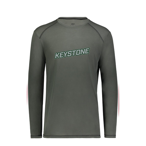 [6845.98D.S-LOGO2] Men's SoftTouch Long Sleeve (Adult S, Gray, Logo 2)