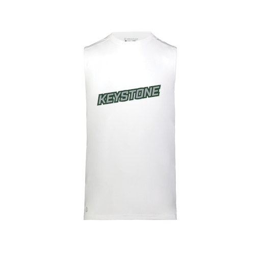 [222593.005.S-LOGO2] Men's CoolDry TankTop (Adult S, White, Logo 2)