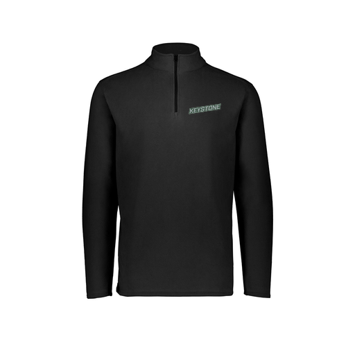 [6863.080.XS-LOGO2] Men's MicroFleece 1/4 Zip Pullover (Adult XS, Black, Logo 2)