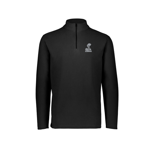 [6863.080.XS-LOGO3] Men's MicroFleece 1/4 Zip Pullover (Adult XS, Black, Logo 3)