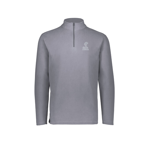 [6863.059.XS-LOGO3] Men's MicroFleece 1/4 Zip Pullover (Adult XS, Gray, Logo 3)