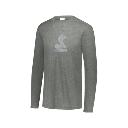 [FTLCUBGY-AXS-LOGO3] Decker Men's Tri-Blend T-Shirt - Long Sleeve (Adult XS, Gray, Logo 3)