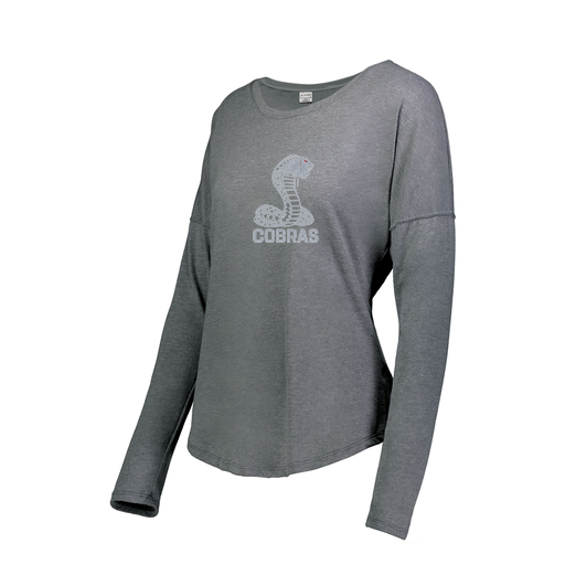 [FTLCUBGY-FAS-LOGO3] Decker Women's Tri-Blend T-Shirt - Long Sleeve (Female Adult S, Gray, Logo 3)